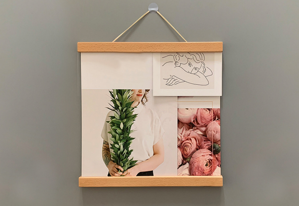 Magnetic Wooden Poster Picture Hanger - Four Sizes Available