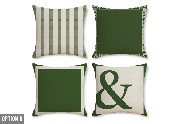 Four-Pack Linen Throw Pillowcases - Available in Three Options