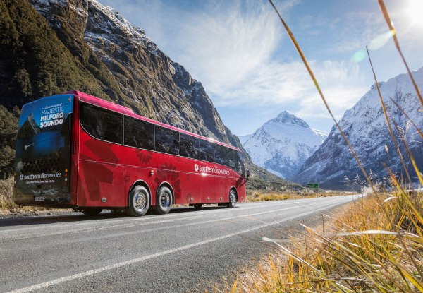 Milford Sound Coach & Nature Cruise incl. Lunch & Hot Drink for One, Departing from Queenstown - Options for up to Four People