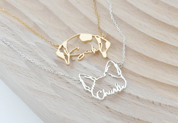 Custom Name Pet Ear Shape Necklace