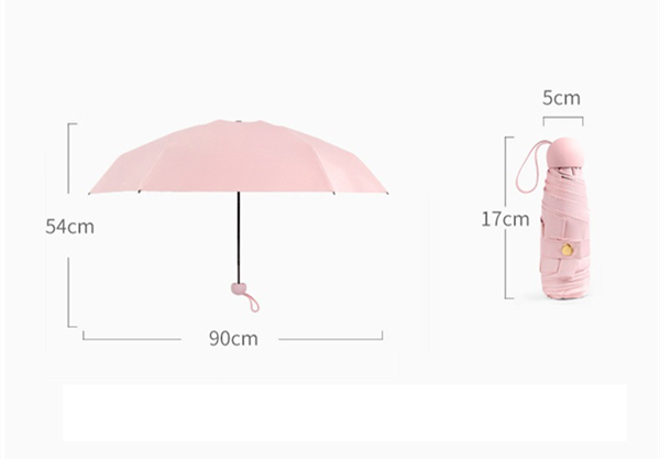 Mini Capsule Sunshade Umbrella - Five Colours Available & Option for Two-Pack