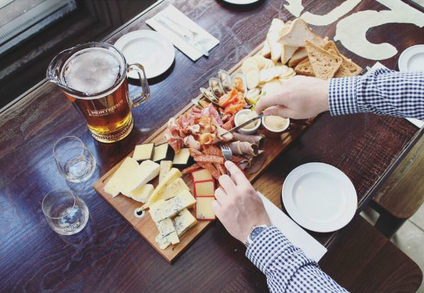 Antipasto Platter, Jug of Beer or Cider & Bar Leaner for Four/Six People- Options for up to 18 People