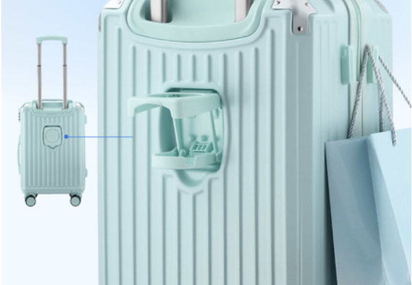 Two-Piece Luggage Set with USB Charging Port & Cup Holder - Two Colours Available