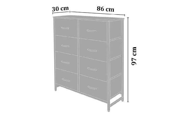 Eight-Drawer Chest Dresser Tallboy - Two Colours Available