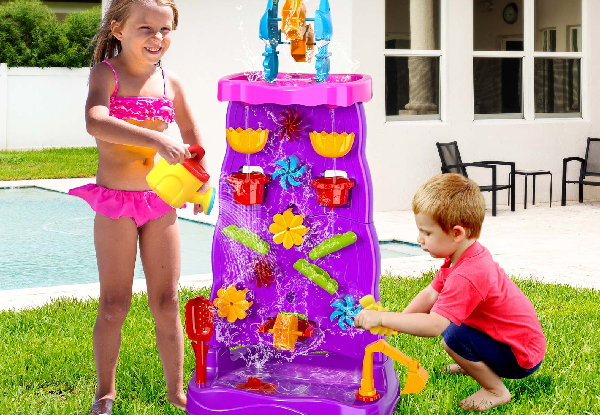 Kids Outdoor Double-Side Waterfall Playset