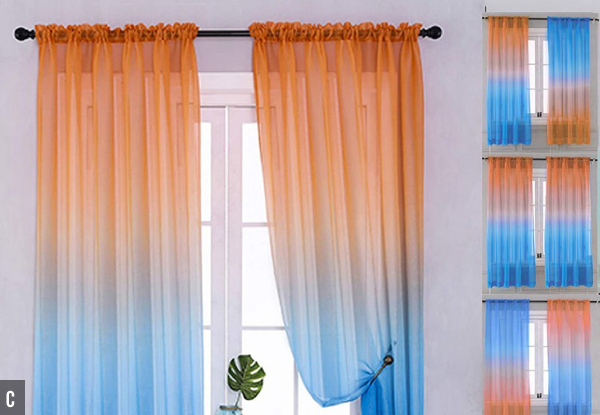 One-Pair Multiple Installation Semi-Sheer Curtains - Available in Five Styles & Two Sizes