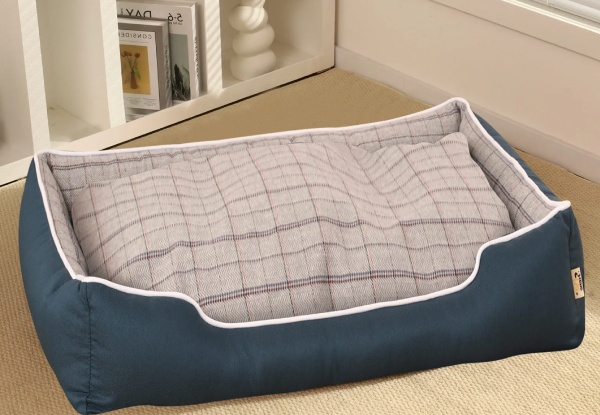 Pet Scene Large Raised Cushioned Pet Bed with Removable Cover - Two Styles Available