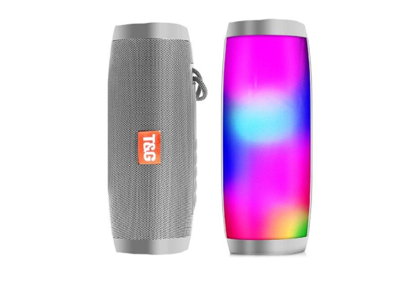 Portable Bluetooth Column Wireless Speaker FM Radio with LED Light - Five Colours Available