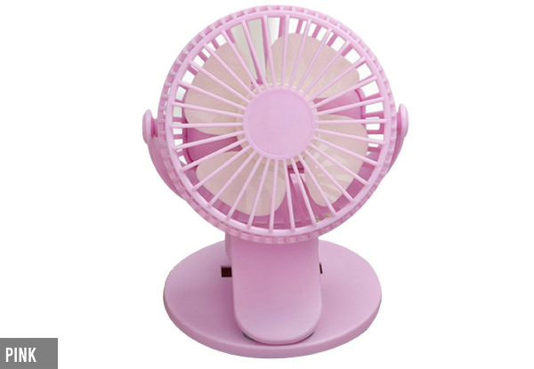 Portable Desk Clip-On Fan - Four Colours Available & Option for Two-Pack