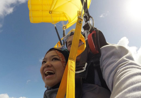 13,000-Feet Tandem Skydive Package with Views of NZ's Biggest City & Beyond incl. $40 Voucher towards Photo/Video Combo - Options for 9,000 & 7,000 Feet Available