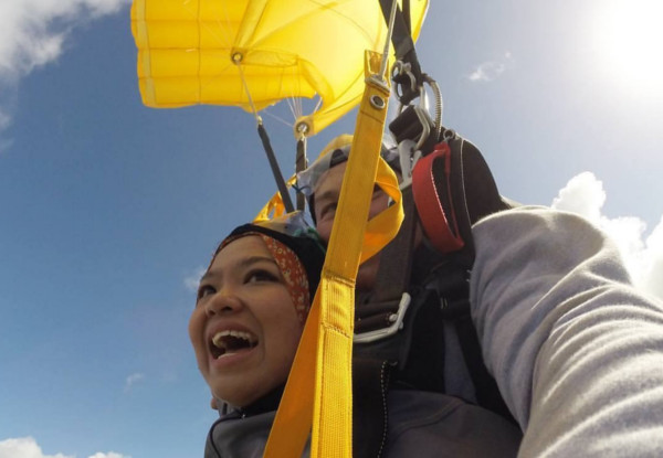 13,000-Feet Tandem Skydive Package with Views of NZ's Biggest City & Beyond incl. $40 Voucher towards Photo/Video Combo - Options Available for 9,000 & 7,000 Feet