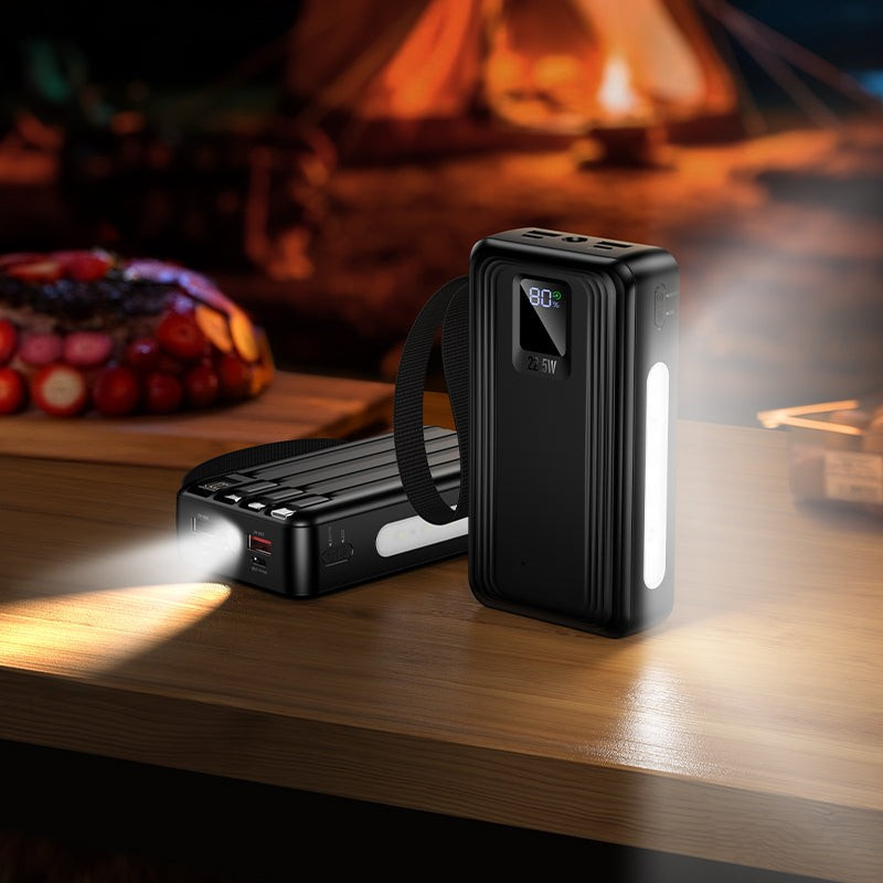 Titan PowerUp 30000mAh 22.5W Power Bank with 4 Built-In Cables