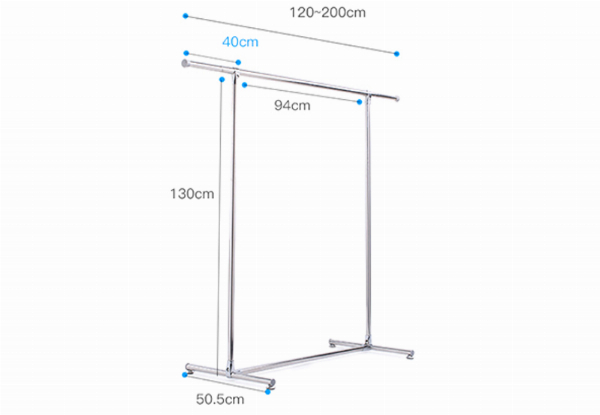 Adjustable 1.2m Single Bar Clothes Rack