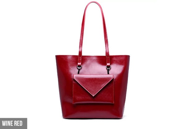 Leather Handbag with Detachable Wallet - Four Colours Available