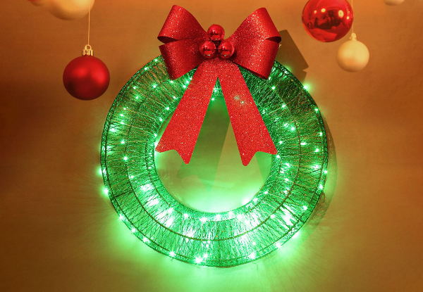 LED Christmas Wreath Decor - Two Colours Available