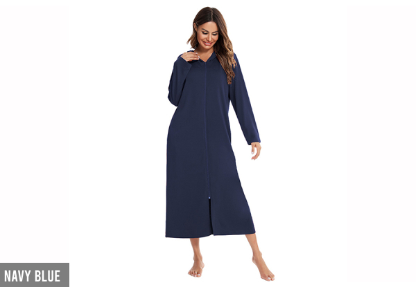 Women's Zip-up Cardigan Nightdress - Five Colours & Five Sizes Available