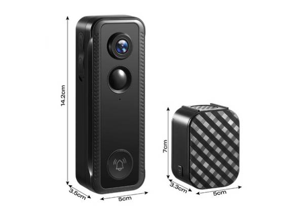 Rechargeable 2k HD Wireless Video Doorbell Camera - Two Colours Available