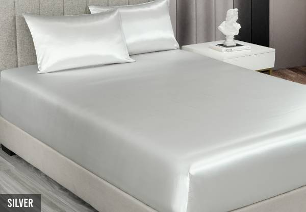 Royal Comfort Three-Piece Satin Sheet Set - Available in Six Colours & Two Sizes