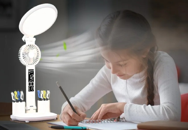 Adjustable LED Desk Lamp with Fan