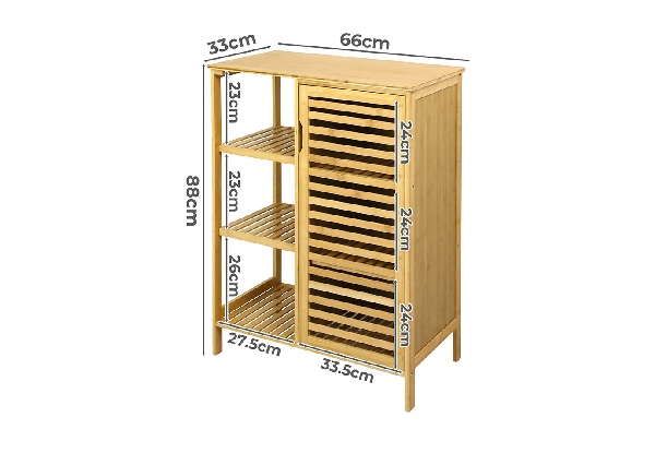 Levede Freestanding Bamboo Cupboard Storage - Two Options Available