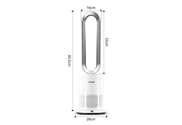 Three-in-One Bladeless Electric Fan with Cooling & Heating Function