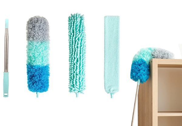 Three-Piece Bendable Microfibre Duster Brush with Extendable Pole
