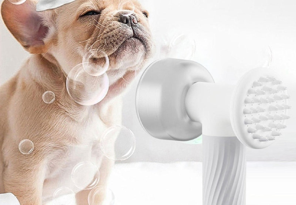 Automatic Foaming Shampoo Dispenser with Scrubber for Pets