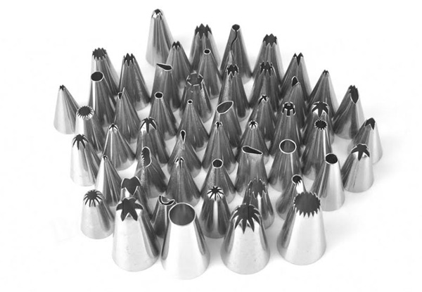 52-Piece Stainless Steel Icing Piping Nozzle Set