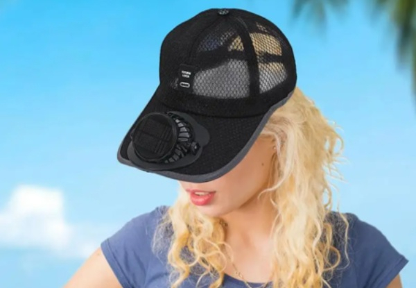 Solar Powered Rechargeable Fan Hat with Cooling Fan - Two Colours Available