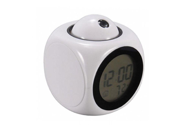 Digital Alarm Clock with Voice Talking LED Temperature Projection - Two Colours Available