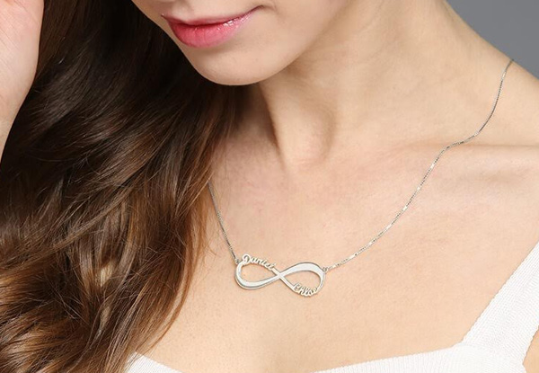 $49 for a Personalised Two Name Infinity Necklace - Available in Silver, Gold, or Rose Gold