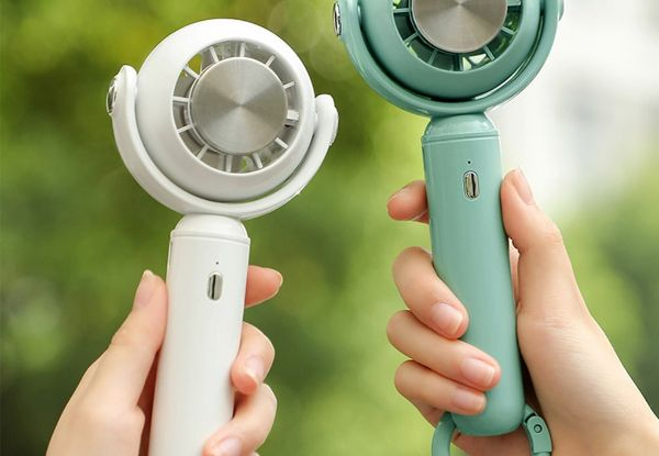 Mini Handheld Fan with Cooler & Buckle - Three Colours Available