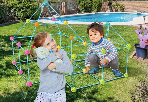 340-Piece Kids DIY Fort Building Kit