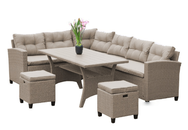 Albany Sectional Sofa Dining Set
