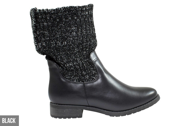 Women’s Ankle Pull Up Fleece Lace Boot Designer with Low Block Heel - Two Colours Available