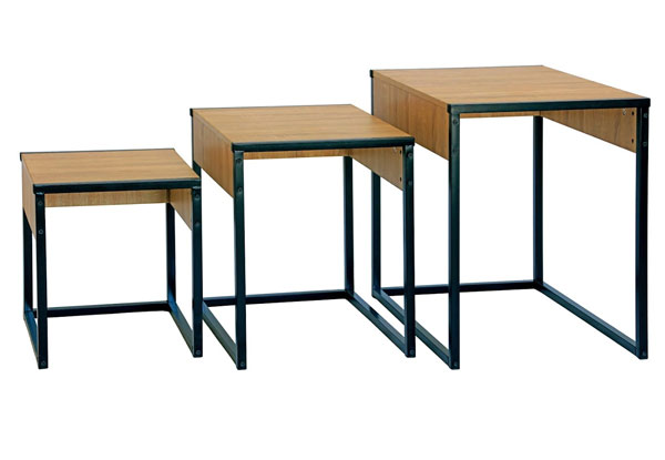 Three-Piece Wooden Nesting Side Table Set