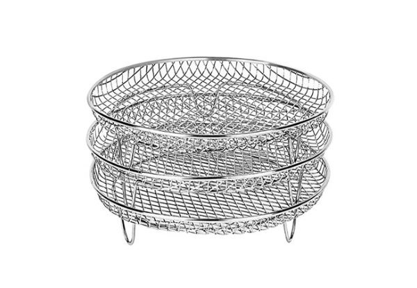 Three-Stackable Air Fryer Basket Tray