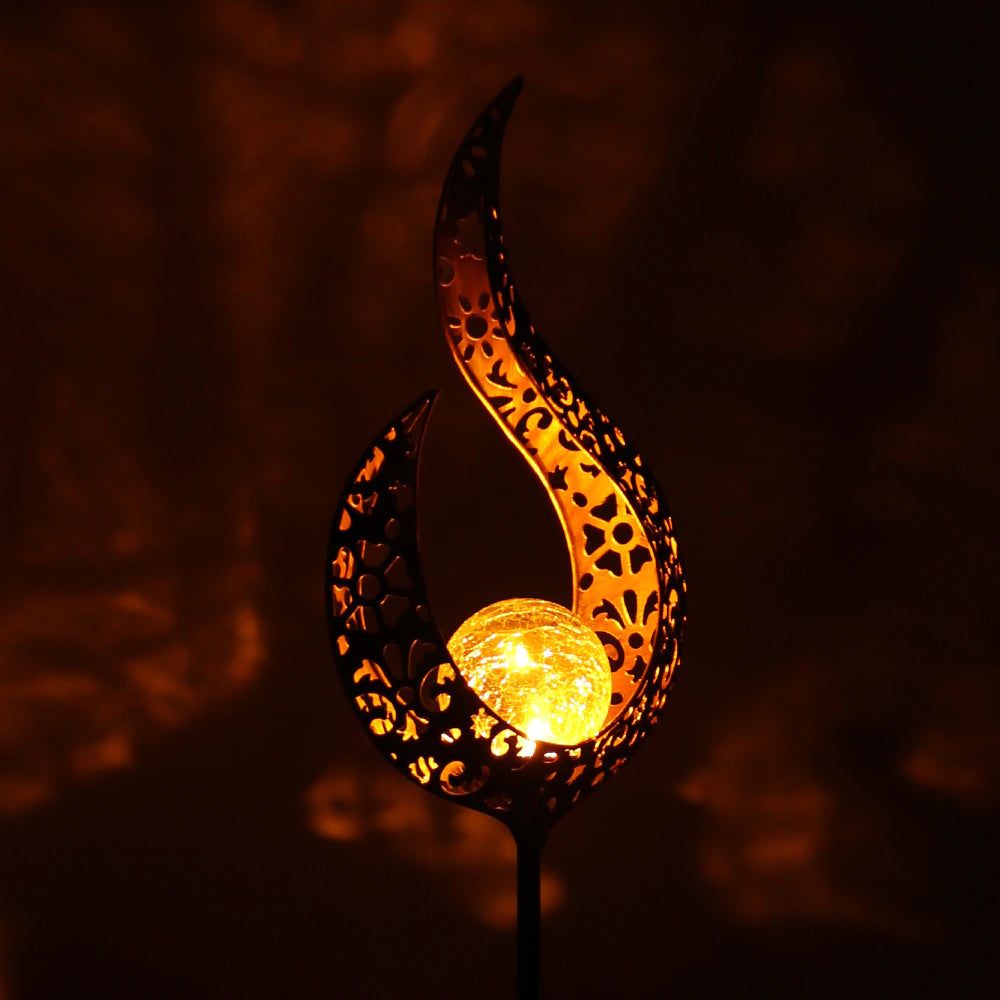 Outdoor Solar Hollow Flame Light