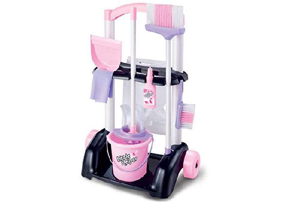 Eight-Piece House-Cleaning Trolley Play Set