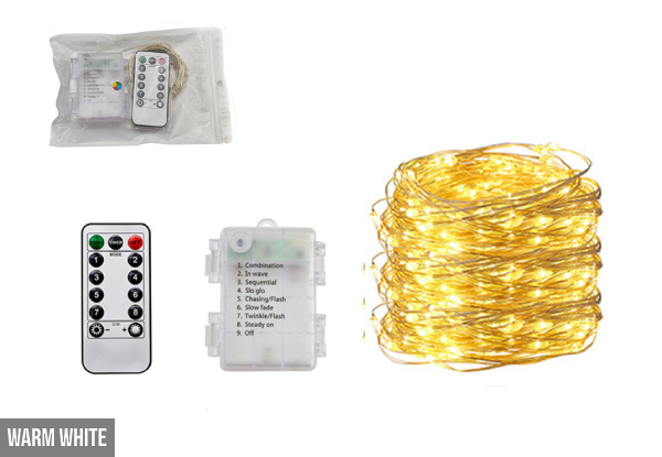 Music-Controlled LED String Lights with Remote Controller - Two Colours & Two Sizes Available