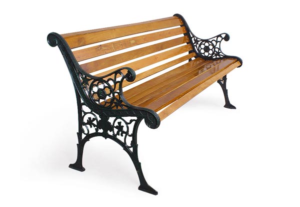 Classic Garden Park Bench with Hardwood Slats