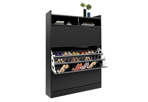 Three-Tier Shoe Cabinet for 45 Pairs - Two Colours Available