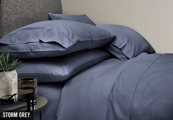 600TC Pure Cotton Plain Sheet Set - Available in Five Colours & Six Sizes