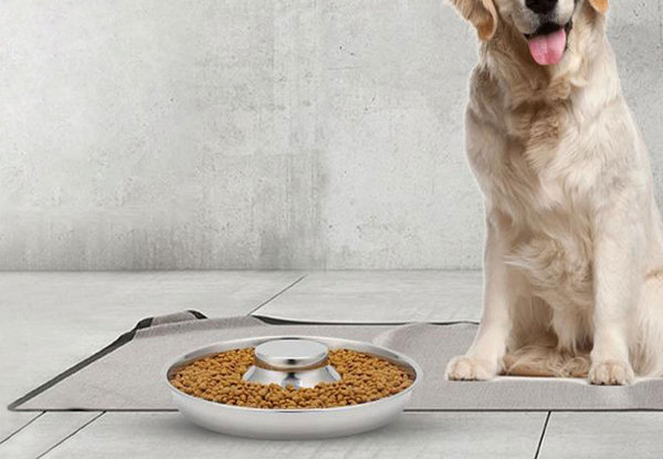 Stainless Steel Pet Slow Feed Bowl - Three Sizes Available