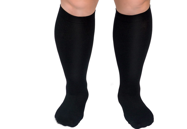 Three-Pair Plus Size Compression Socks - Three Sizes Available