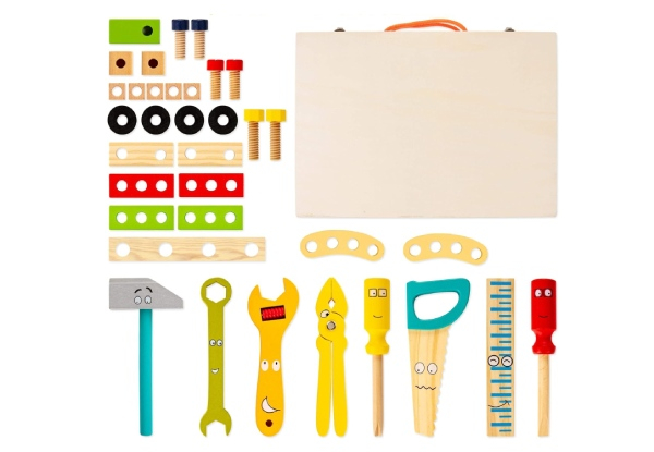 37-Piece Kids Wooden Tool Kit