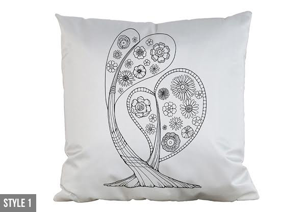 Flower Colouring Cushion Cover Including 12 Pens - 10 Styles Available