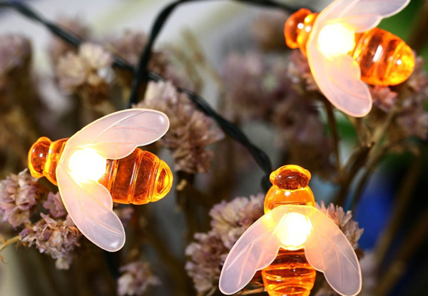 Honey Bee Solar-Powered Garden Lights