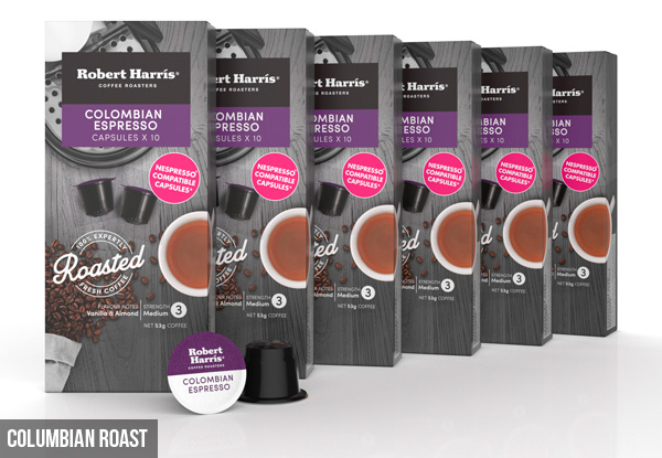 Box of 60 Robert Harris Fresh Coffee Capsules - Nespresso® Machine Compatible* - Three Flavours Available (Stock is Short Dated)