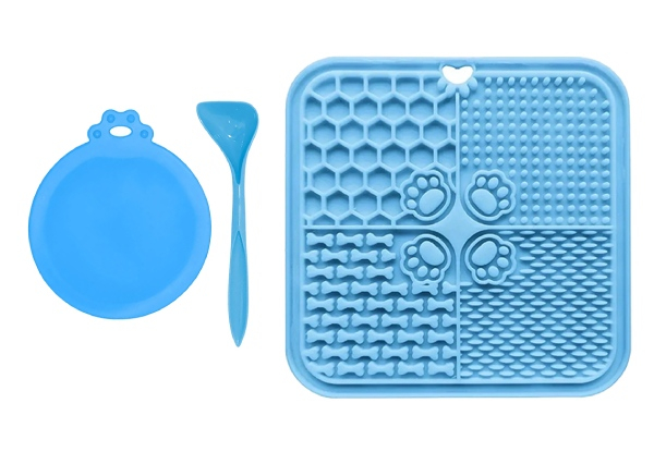 Pet Lick Silicone Mat with Can Lid & Spoon - Available in Four Colours & Option for Two-Pack
